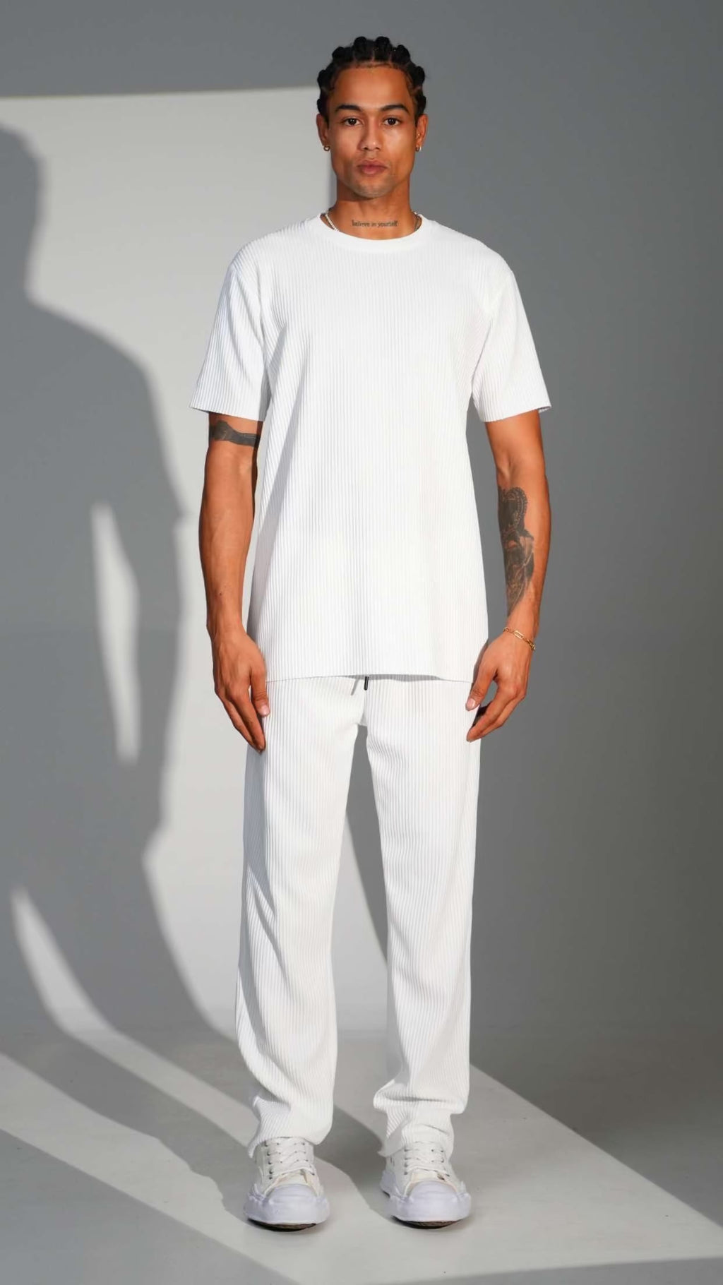 Ensemble plissé blanc