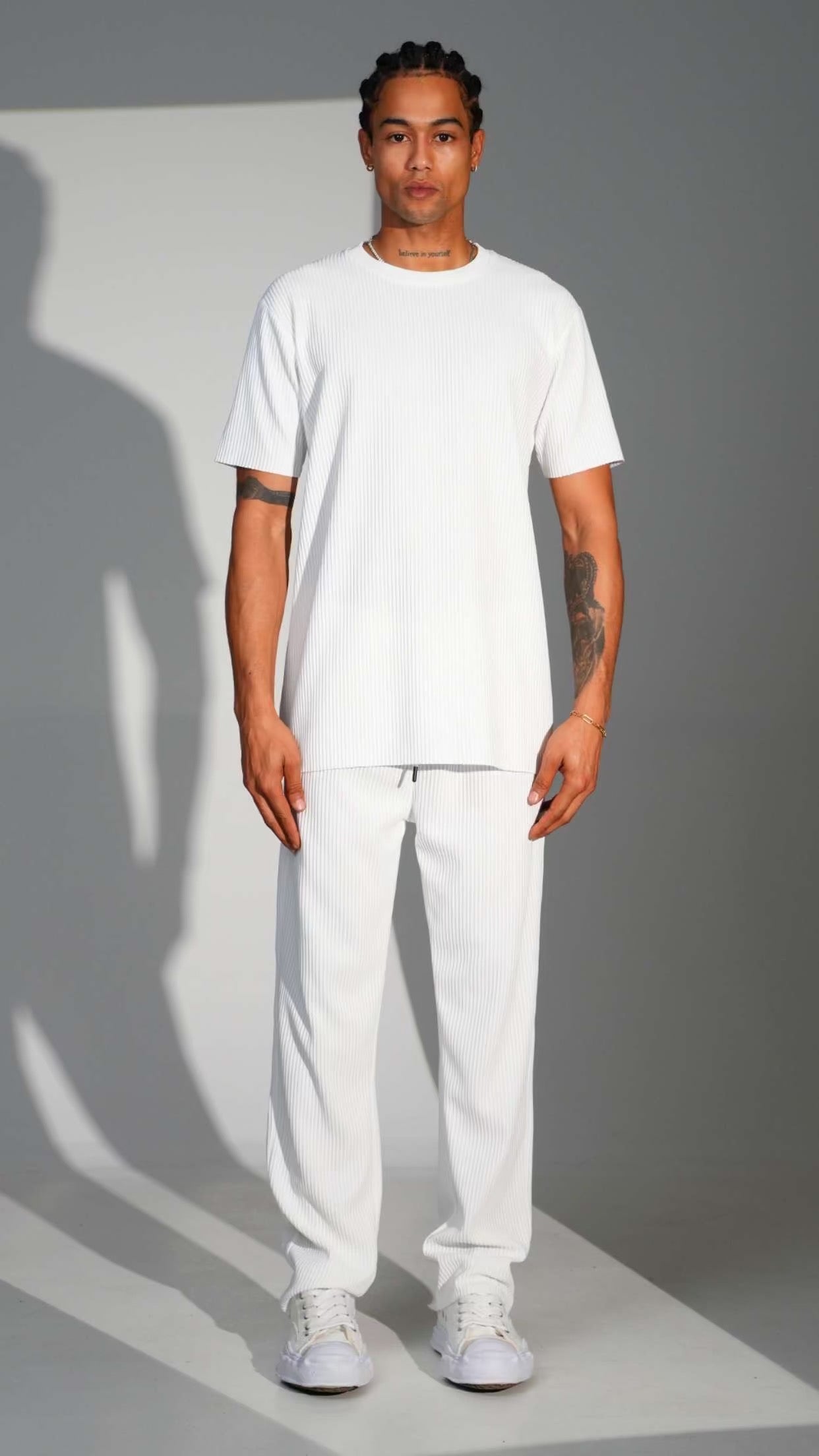 Ensemble plissé blanc