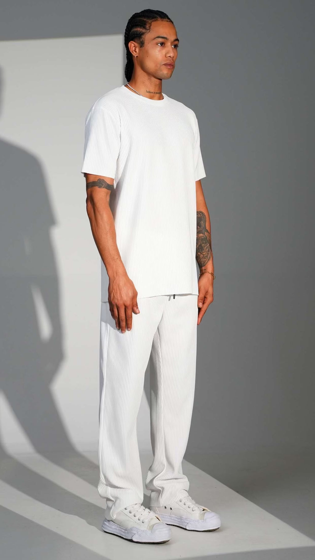 Ensemble plissé blanc