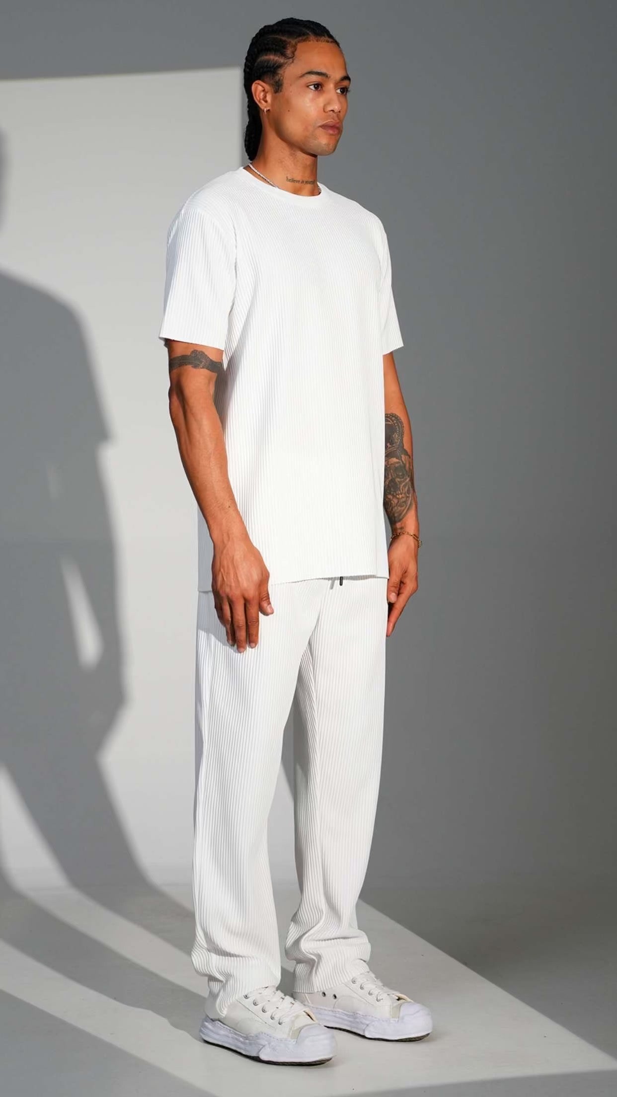 Ensemble plissé blanc
