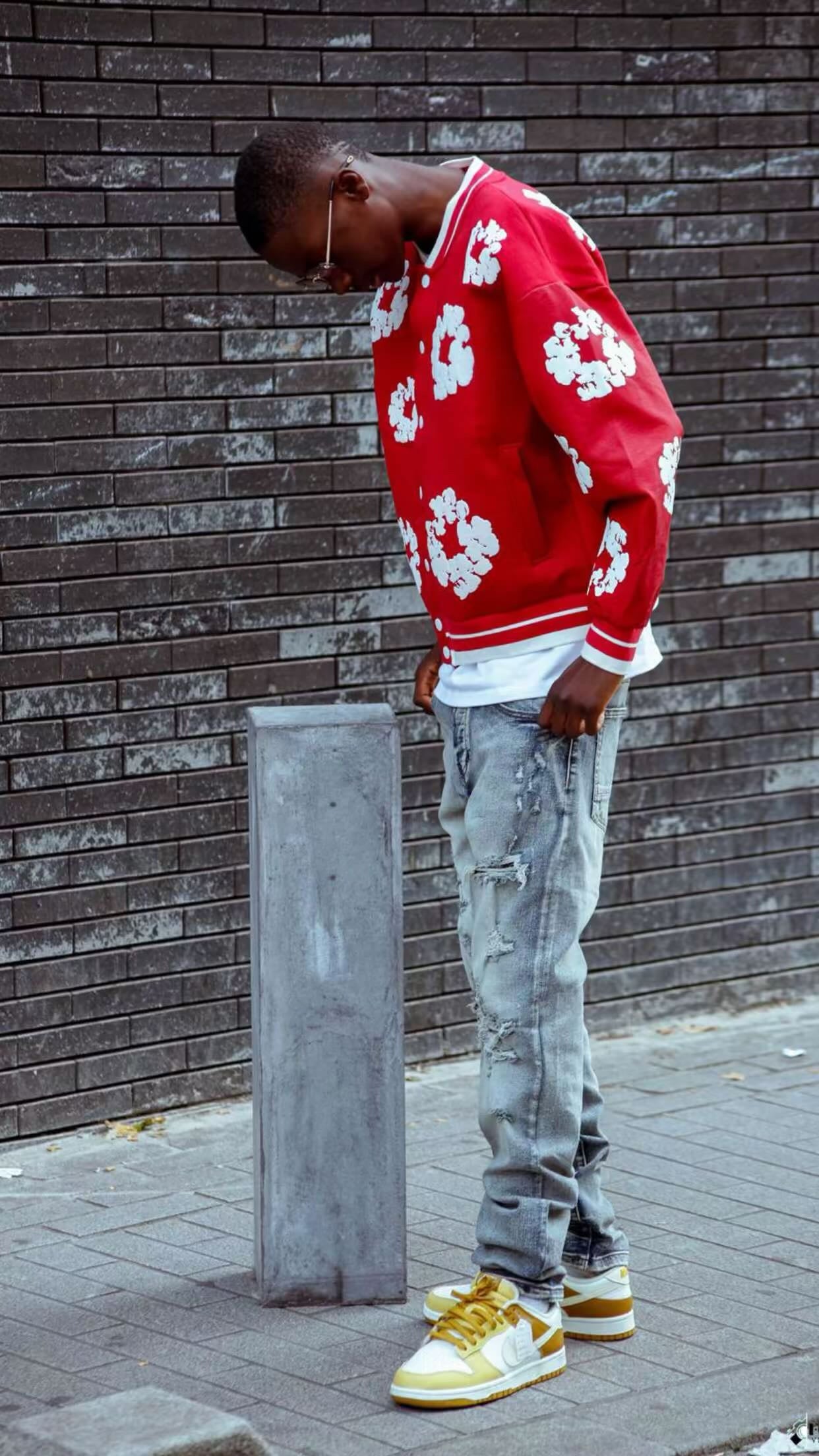 VESTE FLEUR ROUGE