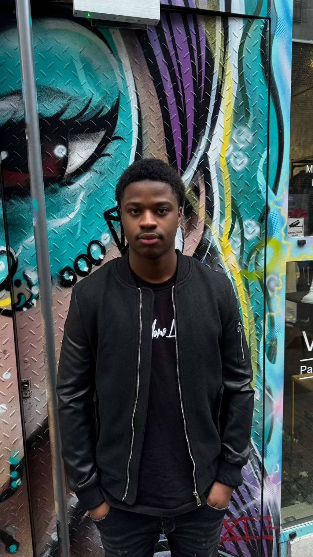 Veste Teddy semi-cuire