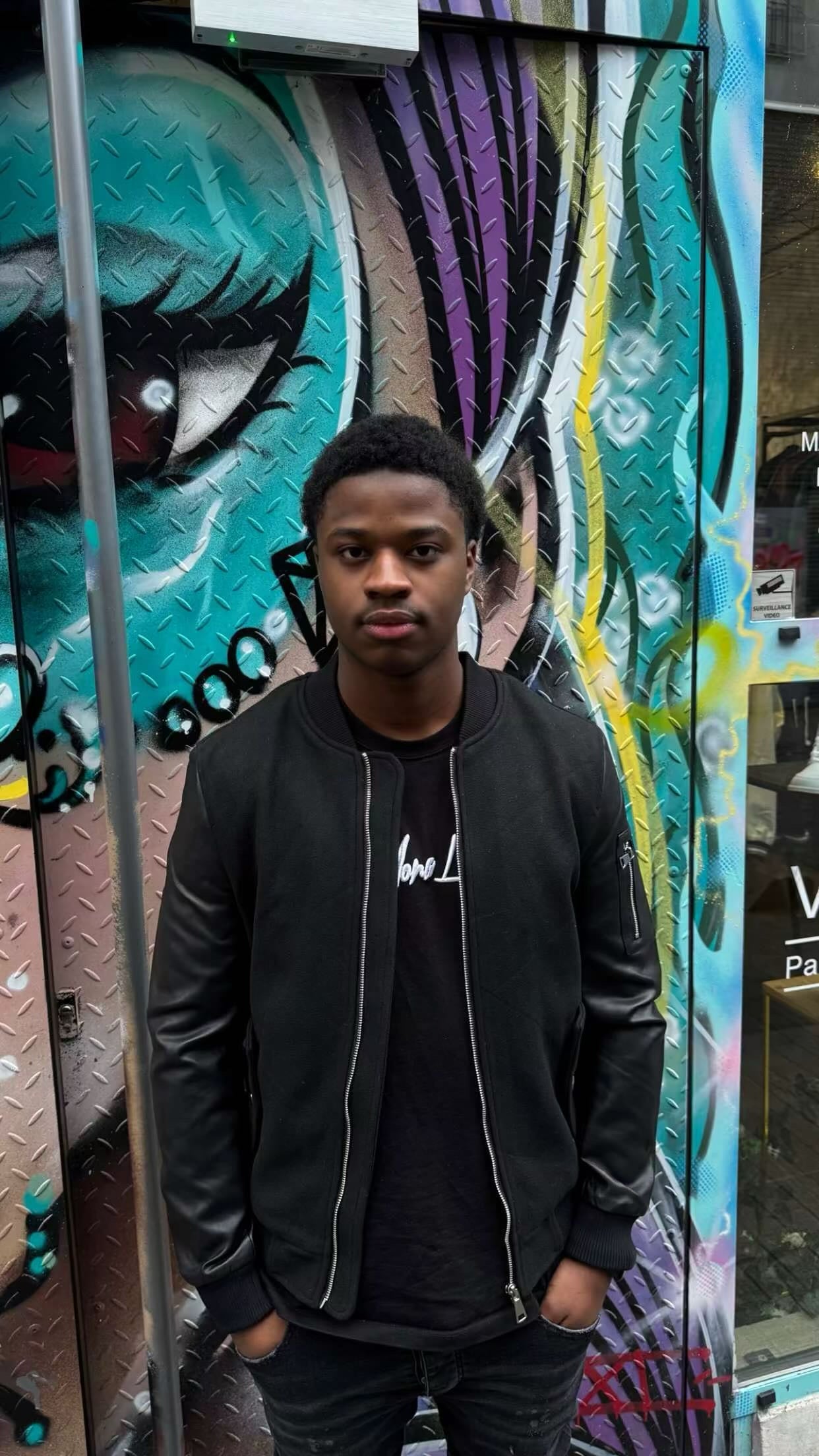 Veste Teddy semi-cuire