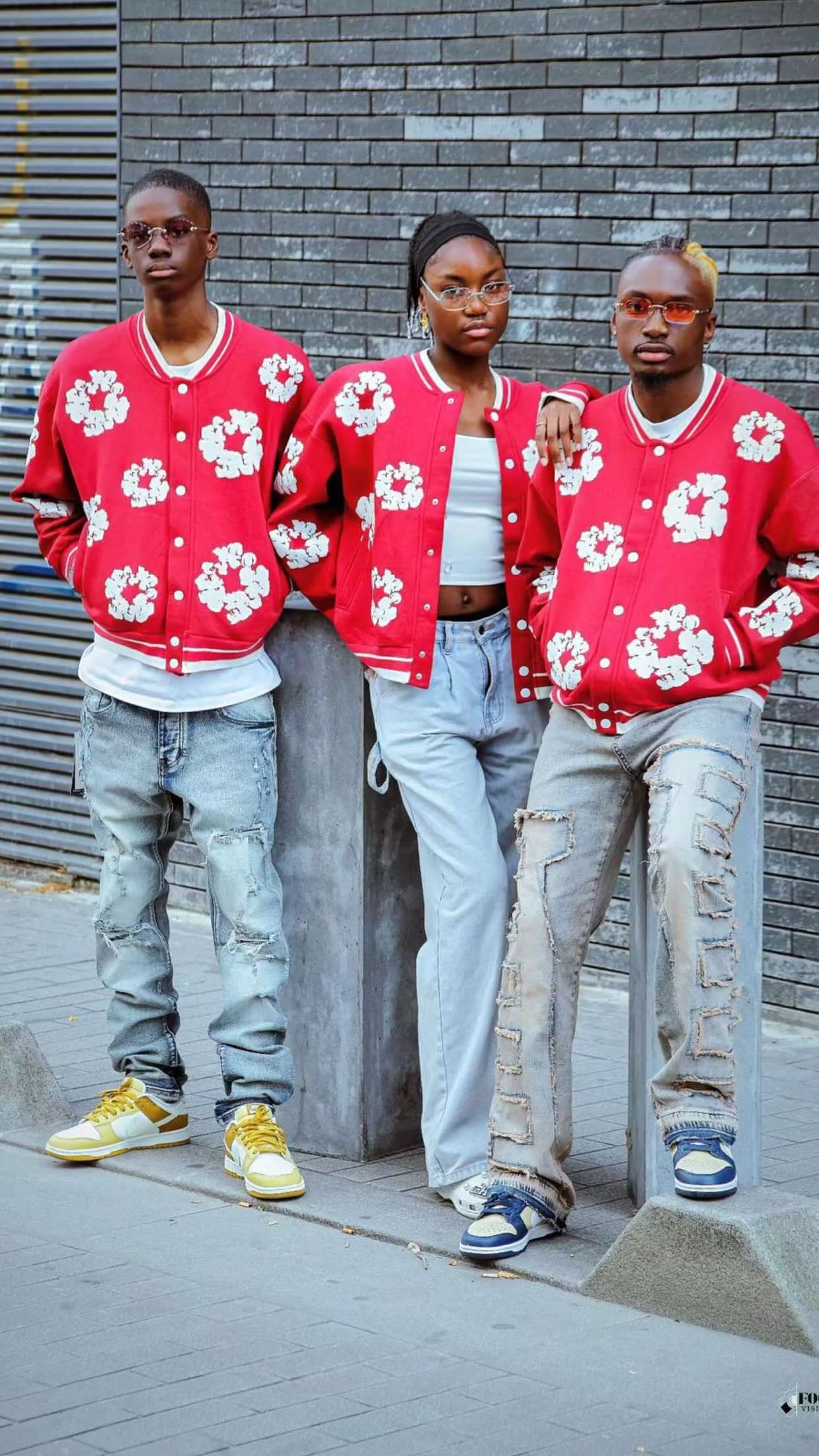 VESTE FLEUR ROUGE